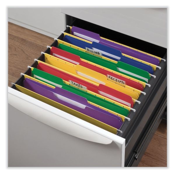 Universal Reinforced Top-Tab File Folders, 1/3-Cut Tabs: Assorted, Letter Size, 1" Expansion, Assorted Colors, 100/Box
