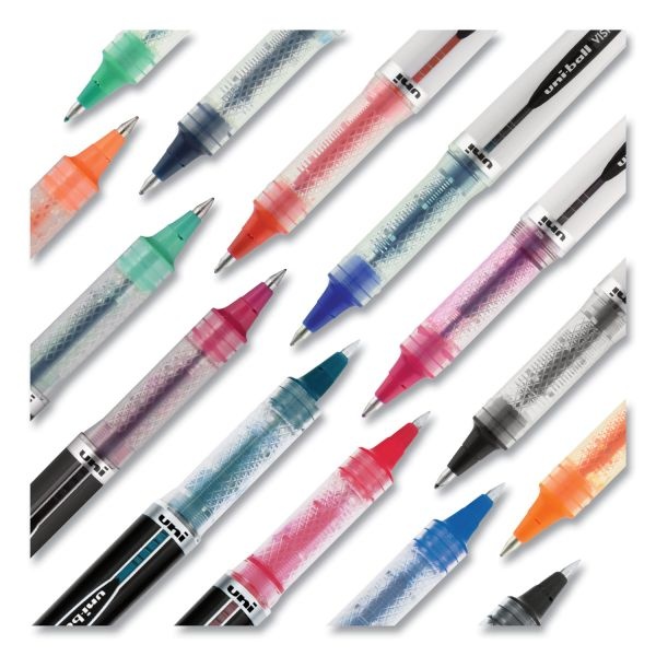 Uniball Vision Elite Hybrid Gel Pen, Stick, Bold 0.8 Mm, Assorted Ink And Barrel Colors, 8/Pack