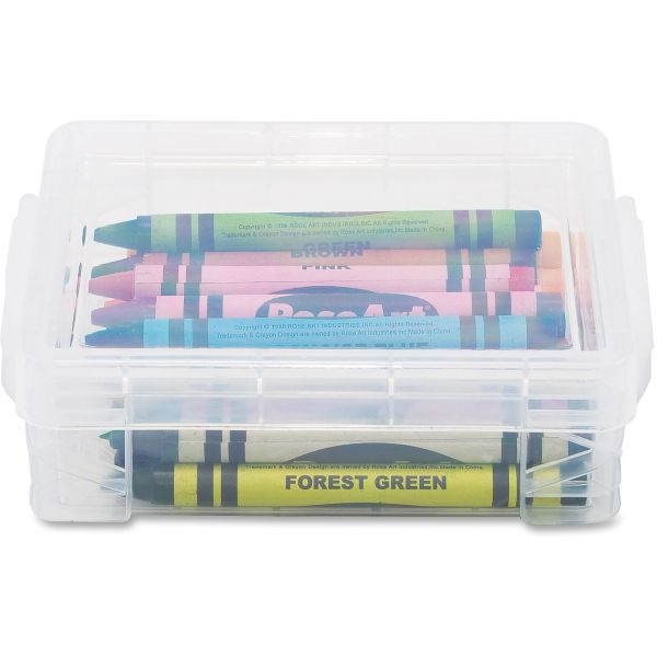 Advantus Super Stacker Crayon Storage Box, 4 4/5" X 3 1/5" X 1 3/5", Clear