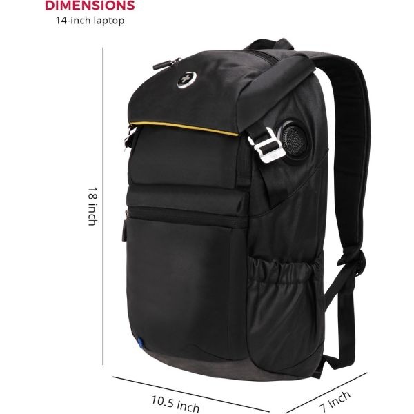 Swissdigital Design Soundbyte Sd-03B Carrying Case (Backpack) For 13.5" To 14" Ipad Notebook, Macbook Pro - Black