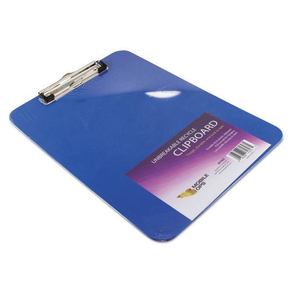 Mobile Ops Unbreakable Recycled Clipboard, 0.25" Clip Capacity, Holds 8.5 X 11 Sheets, Blue