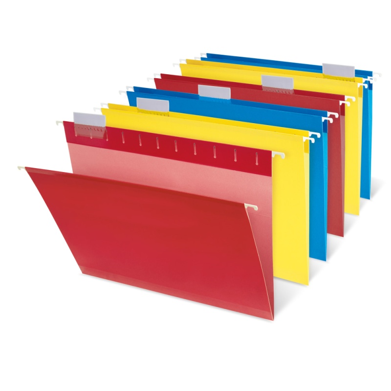 Reinforced Hanging File Folders - 8 1/2" x 11", Letter Size, Assorted Colors, Pack Of 6 Folders