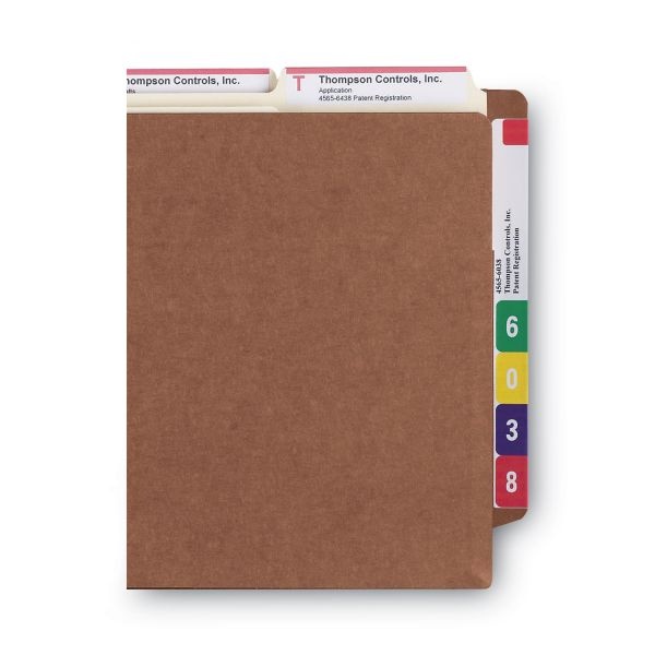 Smead Tuff End-Tab File Pockets, 3 1/2" Expansion, Letter Size, 30% Recycled, Redrope, Box Of 10