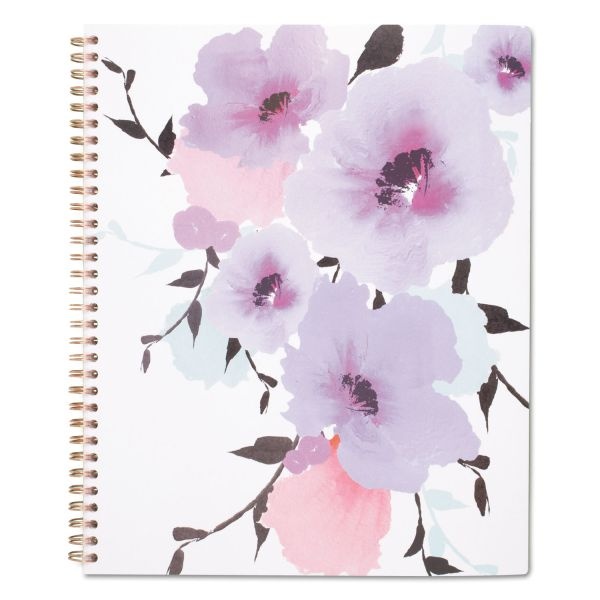 Cambridge Mina Weekly/Monthly Planner, Main Floral Artwork, 11 X 8.5, White/Violet/Peach Cover, 12-Month (Jan To Dec): 2024