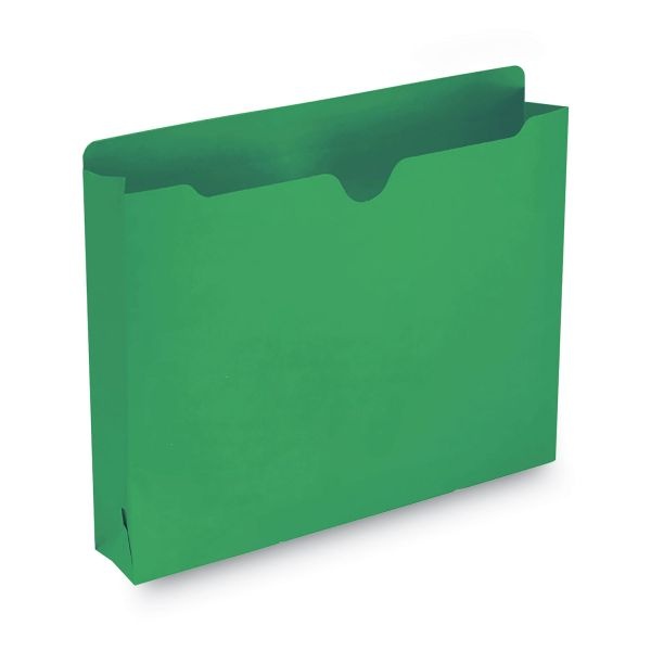 Smead Colored File Jackets With Reinforced Double-Ply Tab, Straight Tab, Letter Size, Green, 50/Box