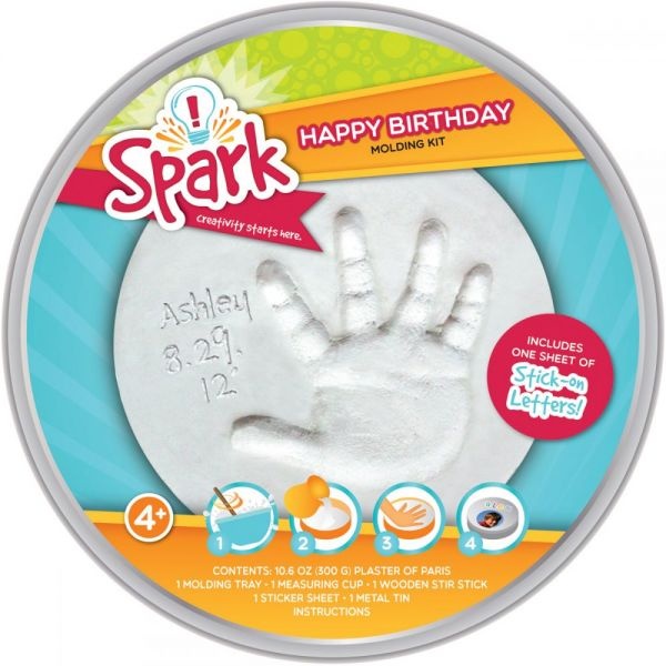 Spark Happy Birthday Round Plaster Tin