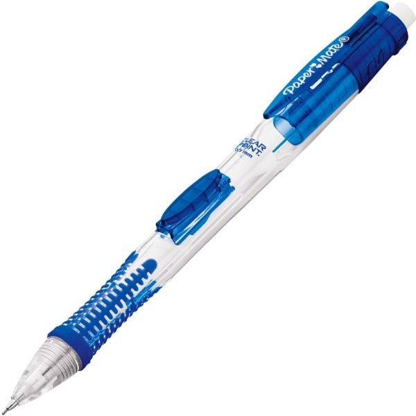 Paper Mate Clearpoint Mechanical Pencil, 0.7Mm, #2 Lead, Blue Barrel, Pack Of 12