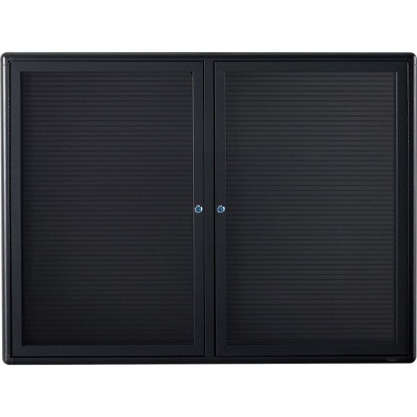 Quartet Enclosed Magnetic Directory, One Door, 48 X 36, Graphite Aluminum Frame
