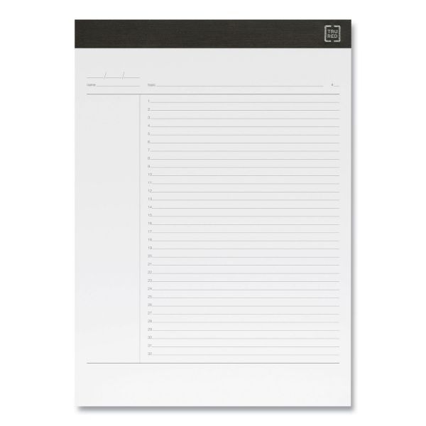Tru Red Notepads, Project-Management Format, 50 White 8.5 X 11.75 Sheets, 6/Pack