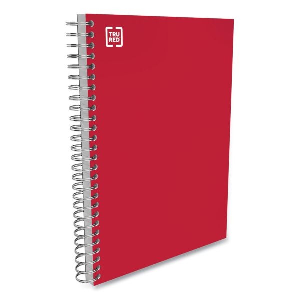 Tru Red Three-Subject Notebook, Medium/College Rule, Red Cover, 9.5 X 5.88, 138 Sheets