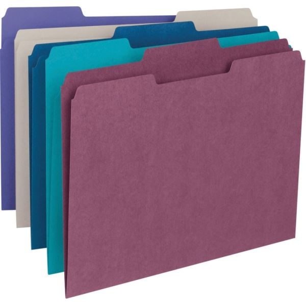 Smead Color File Folders, Letter Size, 1/3 Cut, Gray, Box Of 100