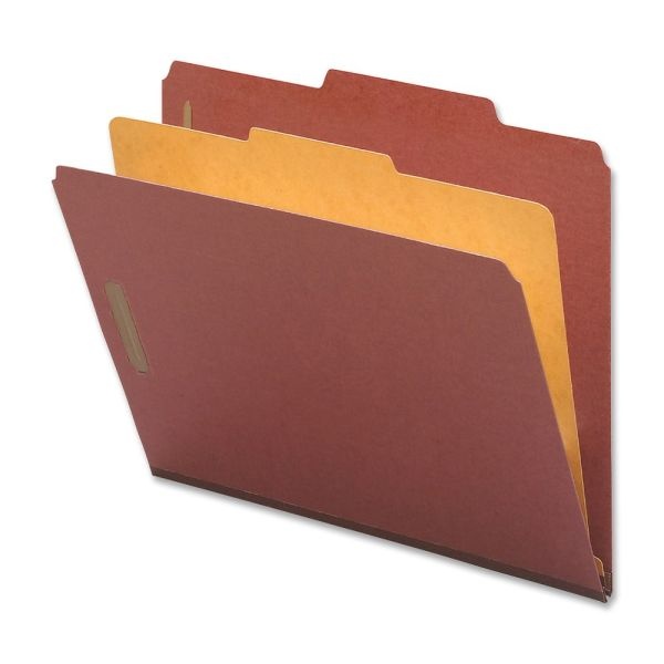 Nature Saver Classification Folders, Legal Size, 1 Partition, 100% Recycled, Red, Box Of 10