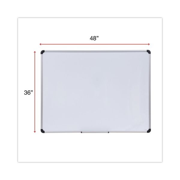 Universal Magnetic Steel Dry Erase Board, 48 X 36, White, Aluminum Frame