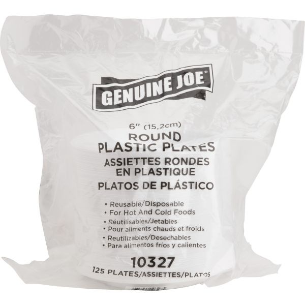 Genuine Joe Round Plastic Plates