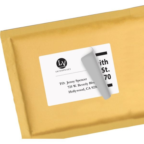 Avery Shipping Labels W/ Trueblock Technology, Laser Printers, 3.5 X 5, White, 4/Sheet, 100 Sheets/Box