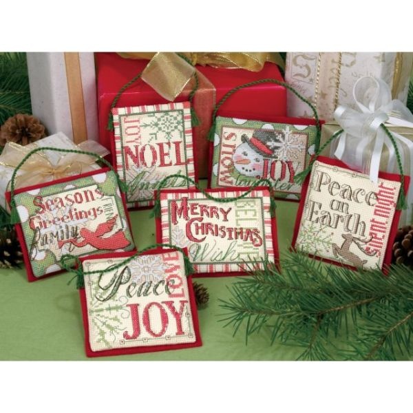 Dimensions Christmas Sayings Ornaments Counted Cross Stitch Kit