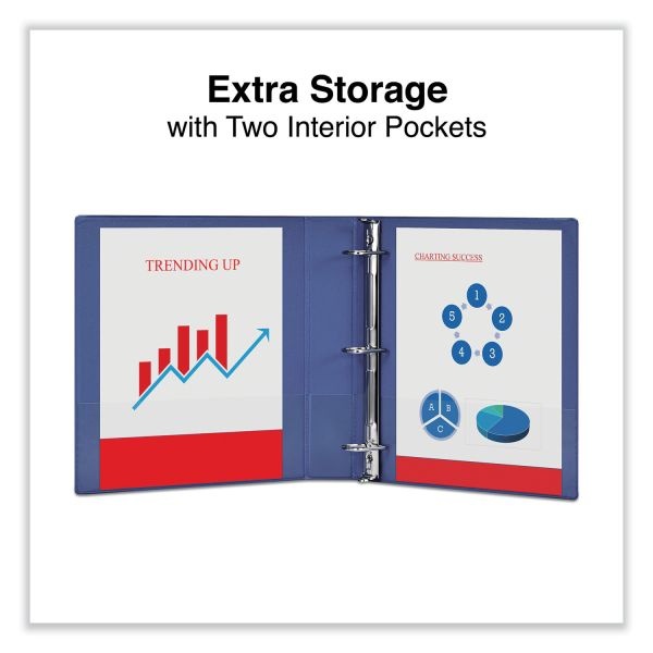 Universal Slant D-Ring View Binder, 3 Rings, 1.5" Capacity, 11 X 8.5, Navy Blue