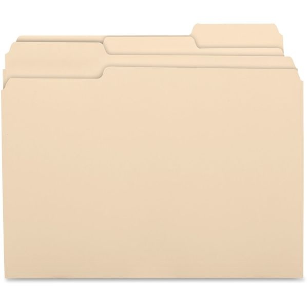 Business Source1/3-Cut Tab Folders, 3/4" Expansion, Letter Size, Manila, Box Of 100 Folders