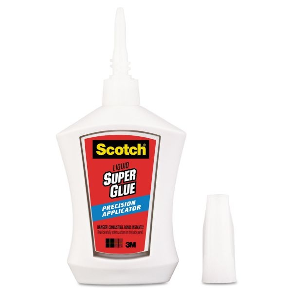 Scotch Super Glue With Precision Applicator, 0.14 Oz, Dries Clear