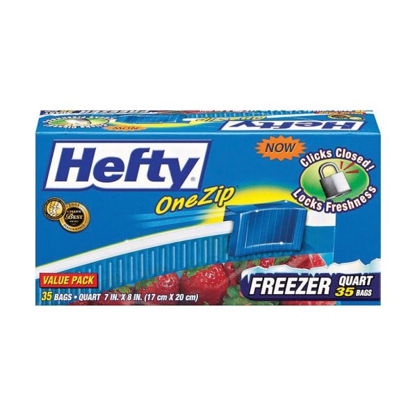 Hefty Slider Freezer Bags, Quart size, 50 Count