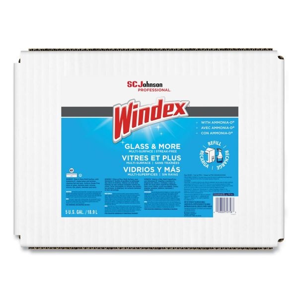 Windex Glass Cleaner With Ammonia-D, 5Gal Bag-In-Box Dispenser