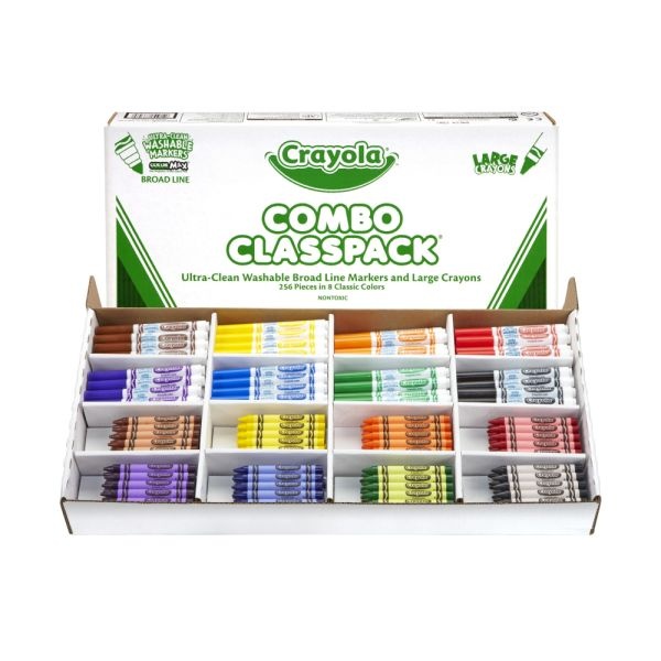 Crayola Classpack Broad Line Tip Washable Marker, Assorted Colors, 256 ct