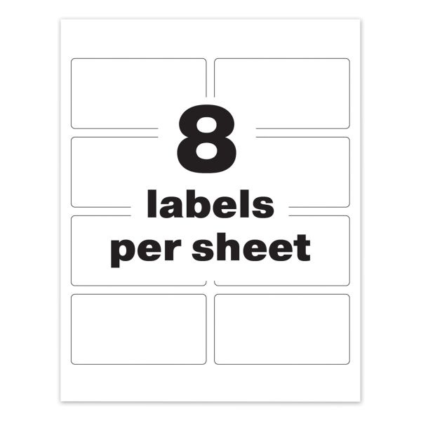 Avery Permatrack Durable White Asset Tag Labels, Laser Printers, 2 X 3.75, White, 8/Sheet, 8 Sheets/Pack