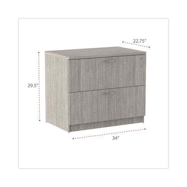 Alera Valencia Series Lateral File, 2 Legal/Letter-Size File Drawers, Gray, 34" X 22.75" X 29.5"