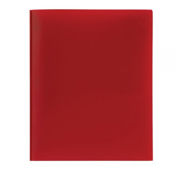 Poly 2-Pocket Portfolio With Fasteners, Red