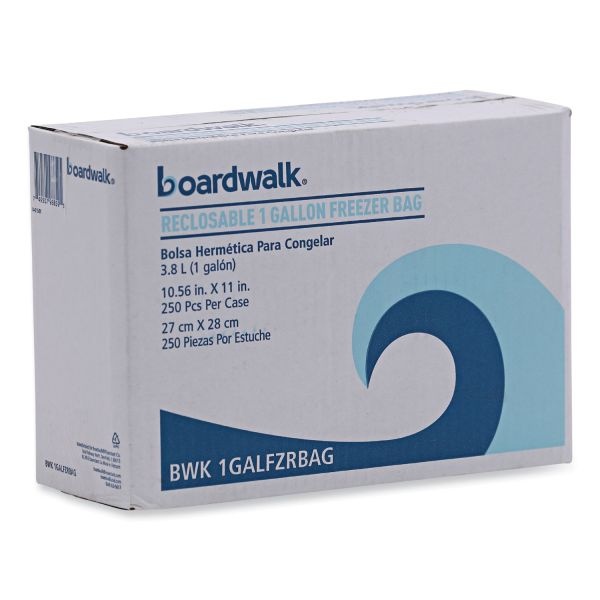 Boardwalk Reclosable Food Storage Bags, 1 Gal, 2.7 Mil, 10.5" X 11", Clear, 250/Box