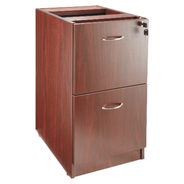 Lorell Essentials 16"W Vertical 2-Drawer Fixed Pedestal File Cabinet For Computer Desk, Mahogany