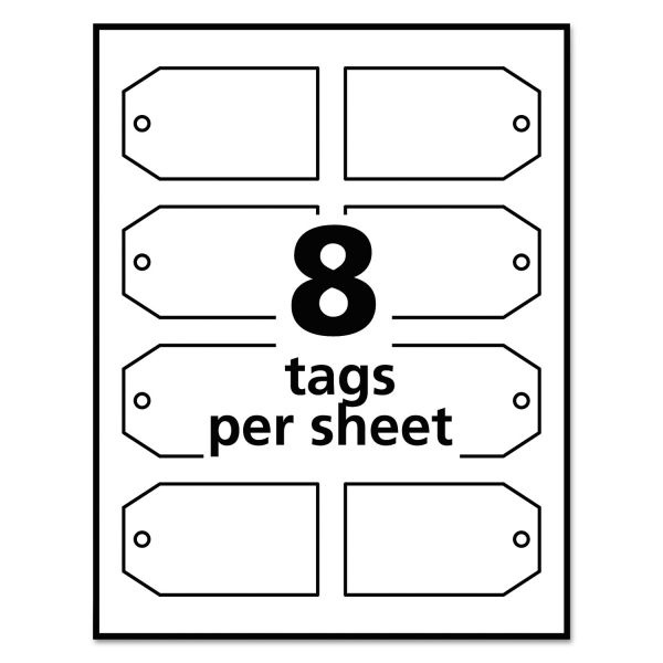 Avery Printable Rectangular Tags With Strings, 2 X 3 1/2, White, 96/Pack