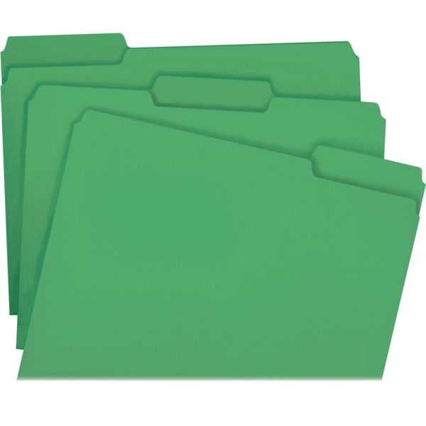 Smead Color File Folders, With Reinforced Tabs, Letter Size, 1/3 Cut, Green, Box Of 100