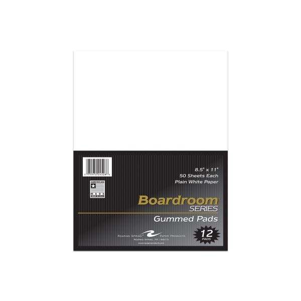 Boardroom Gum Pad Plain 8.5X11 Wht 12Pk