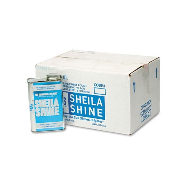Sheila Shine Stainless Steel Cleaner And Polish, 1 Qt Can, 12/Carton