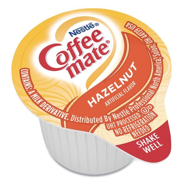 Coffee Mate Liquid Coffee Creamer, Hazelnut, 0.38 Oz Mini Cups, 180/Carton