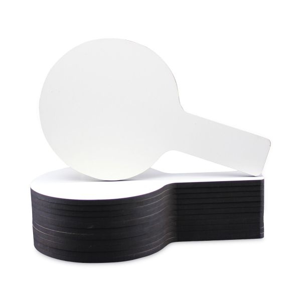 Flipside Dry Erase Paddle, 9 X 5, White Surface, 12/Pack