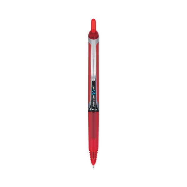 Pilot Precise V7rt Roller Ball Pen, Retractable, Fine 0.7 Mm, Red Ink, Red Barrel