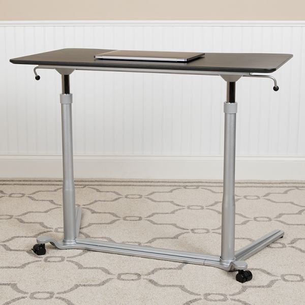 Merritt Sit-Down, Stand-Up Black Computer Ergonomic Desk With 37.375"W Top (Adjustable Range 29" - 40.75")
