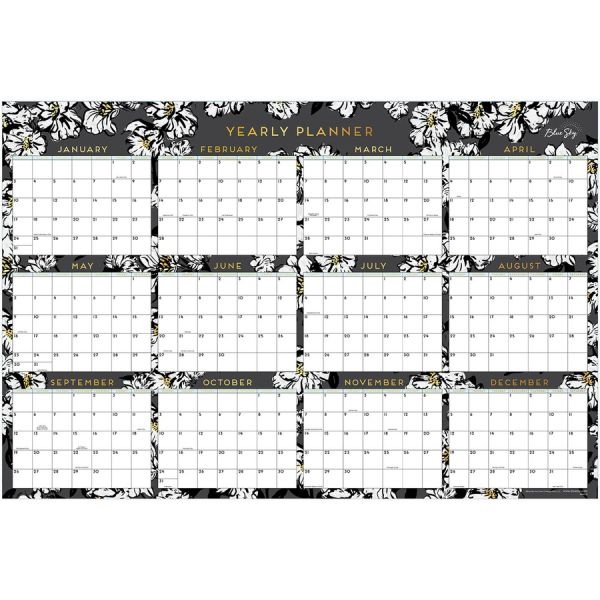 Blue Sky Baccara Dark Laminated Wall Calendar 2023 Calendar