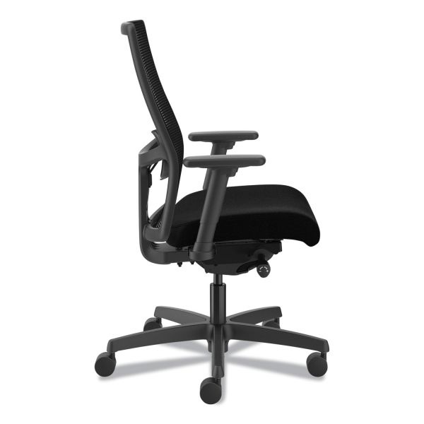 Hon Ignition 2.0 4-Way Stretch Mid-Back Mesh Task Chair, Supports Up To 300 Lb, 17" To 21" Seat Height, Black
