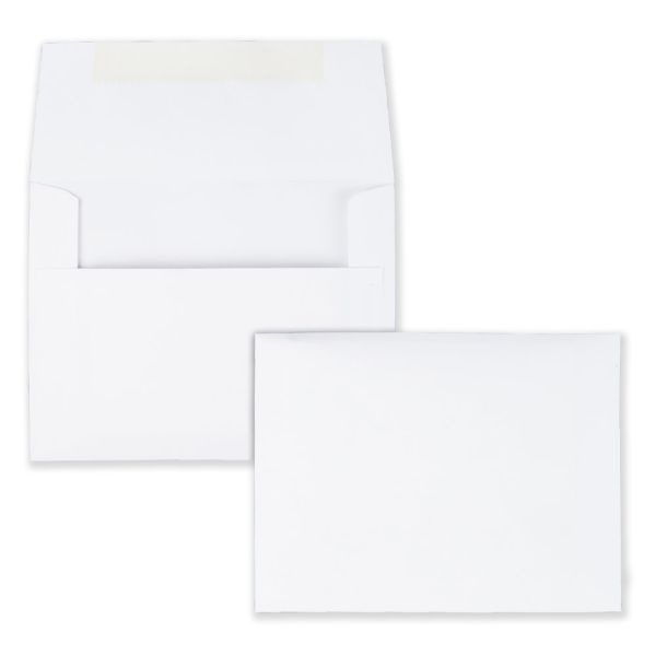Quality Park Invitation Envelopes, 4 3/8" X 5 3/4", Gummed Seal, White, Box Of 100