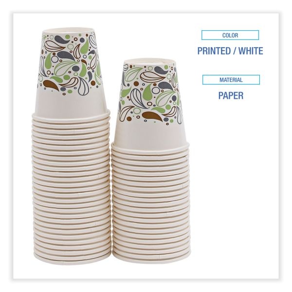 Boardwalk Deerfield Printed Paper Cold Cups, 12 Oz, 50 Cups/Sleeve, 20 Sleeves/Carton