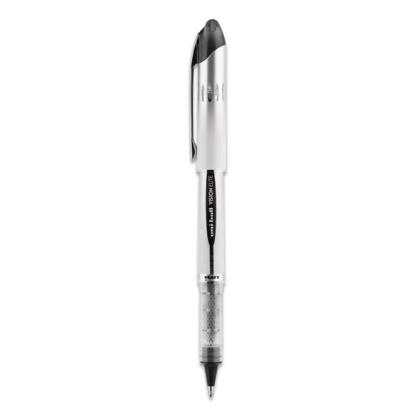 Uniball Vision Elite Hybrid Gel Pen, Stick, Bold 0.8 Mm, Violet Ink, White/Violet/Clear Barrel