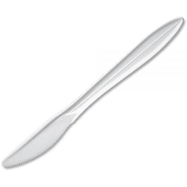 Dart Style Setter Mediumweight Plastic Knives, White, 1000/Carton
