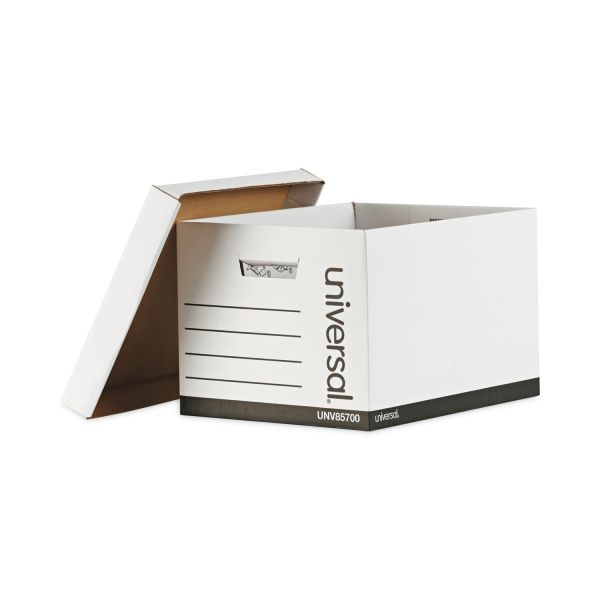 Universal Medium-Duty Lift-Off Lid Boxes, Letter/Legal Files, 12" X 15" X 10", White, 12/Carton