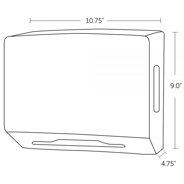 Scottfold Folded Towel Dispenser, 10.75 X 4.75 X 9, Black