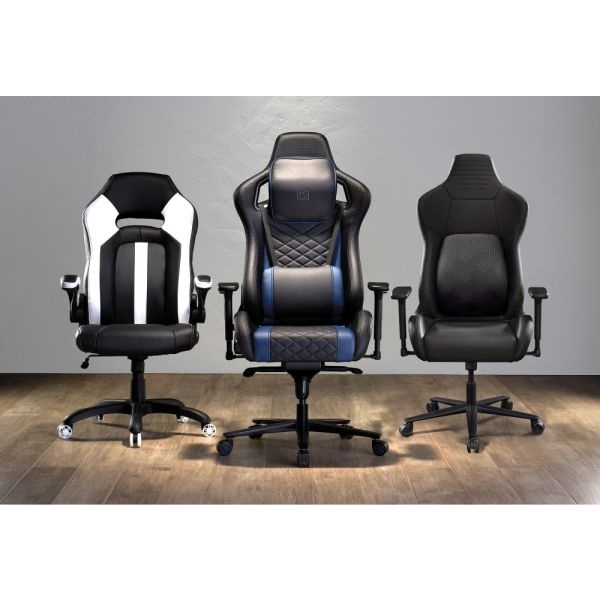 Rs Gaming Bonded Leather High-Back Gaming Chair, White/Black