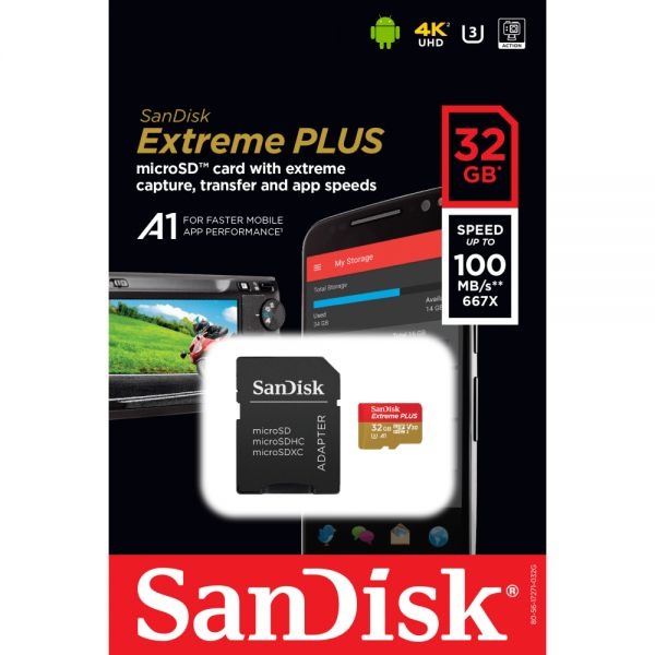 Sandisk Extreme Plus Microsdhc Memory Card, 32Gb