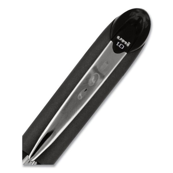 Uniball Jetstream Stick Hybrid Gel Pen, Bold 1 Mm, Blue Ink, Black/Silver/Blue Barrel